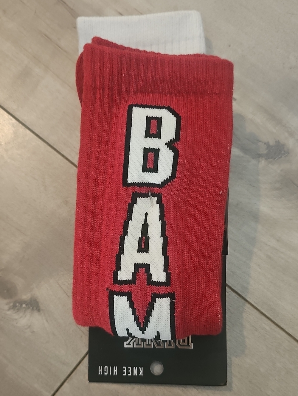 PINK Victoria's Secret Red Knee-High Socks with White Lettering